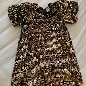 Beautiful delicate golden velvet sequin dress for holidays!